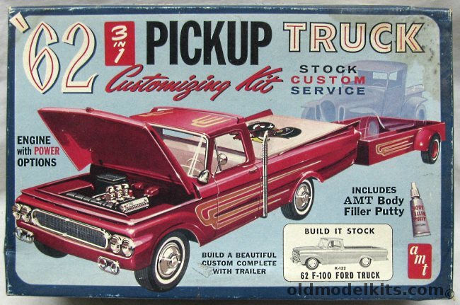 AMT 1/25 1962 Ford F-100 Pick Up Truck, K132-200 plastic model kit